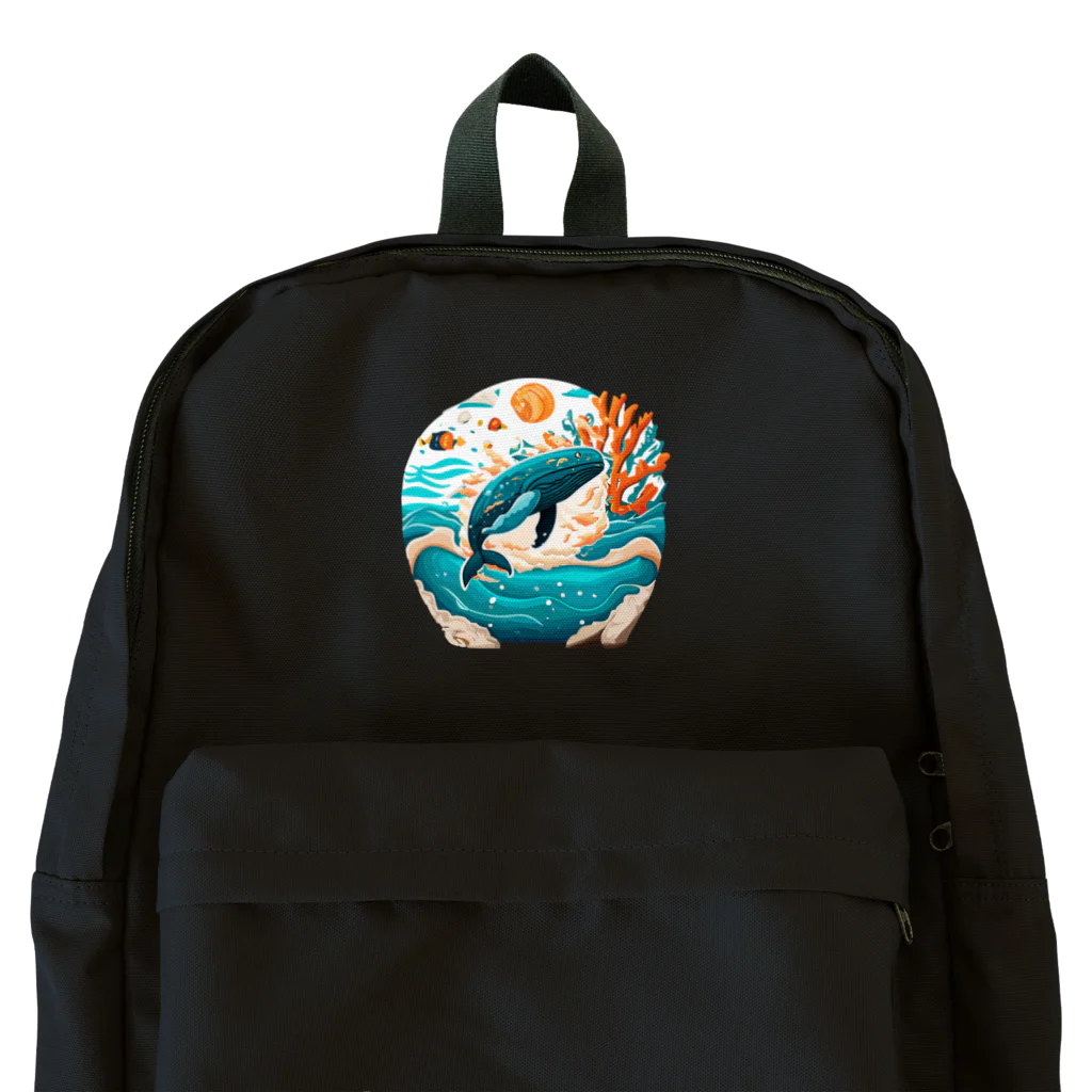 ✨🌏TCHD LLC SHOP🌏✨のダイナミックに飛ぶクジラちゃん Backpack