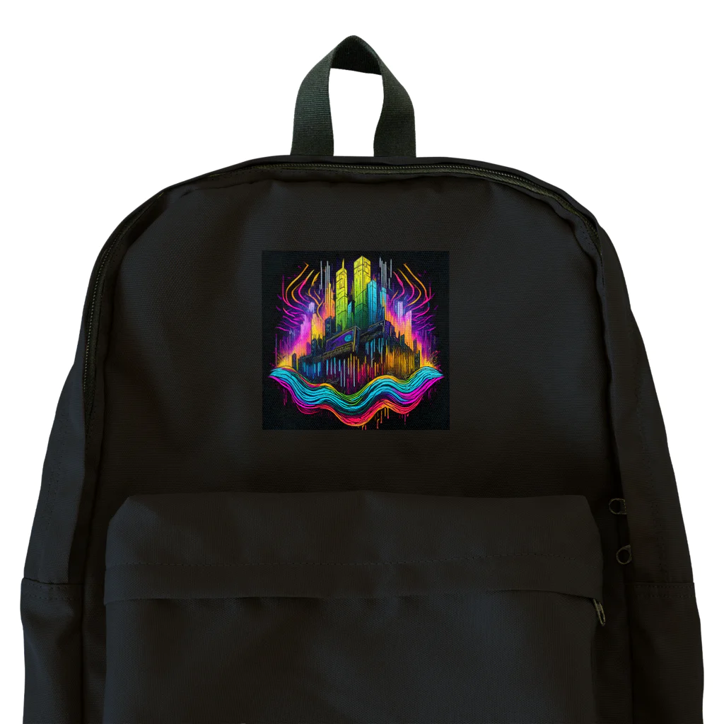 のんびりアート工房のサイバーパンク都市 Backpack