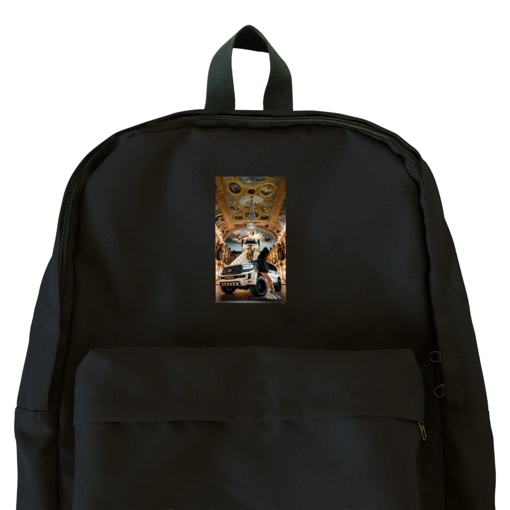 ブラックホワイトの美術館車 Backpack