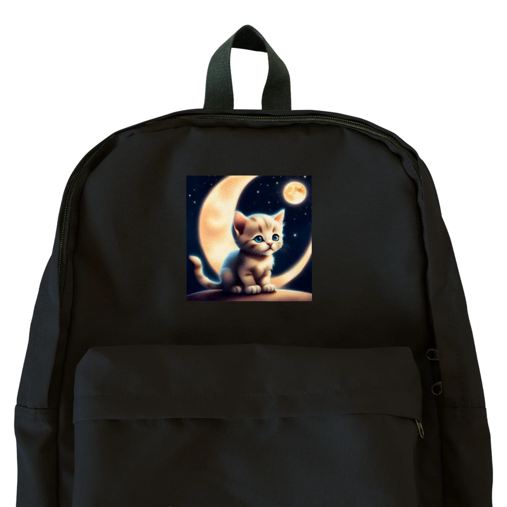 宇宙と猫の月を見る子猫 Backpack