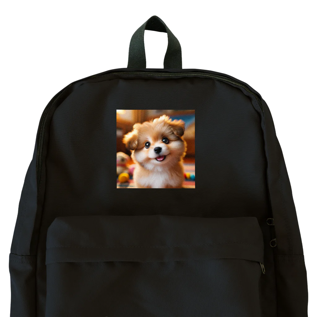 nick613の愛らしい小型犬が微笑みながらカメラに向かっている Backpack