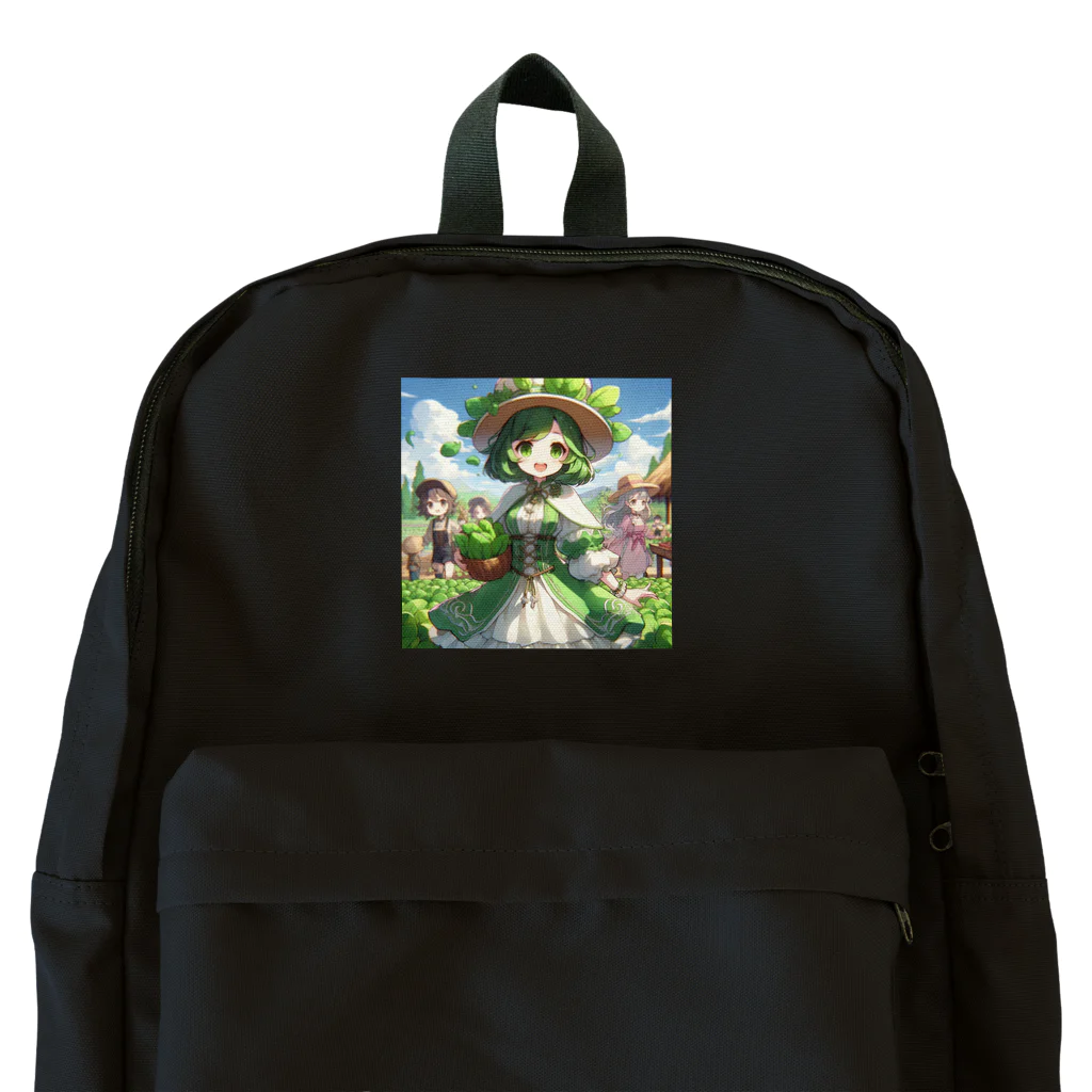 大地の宝物のほうれん草をモチーフにしたアニメキャラクター「スプリナ」 Backpack