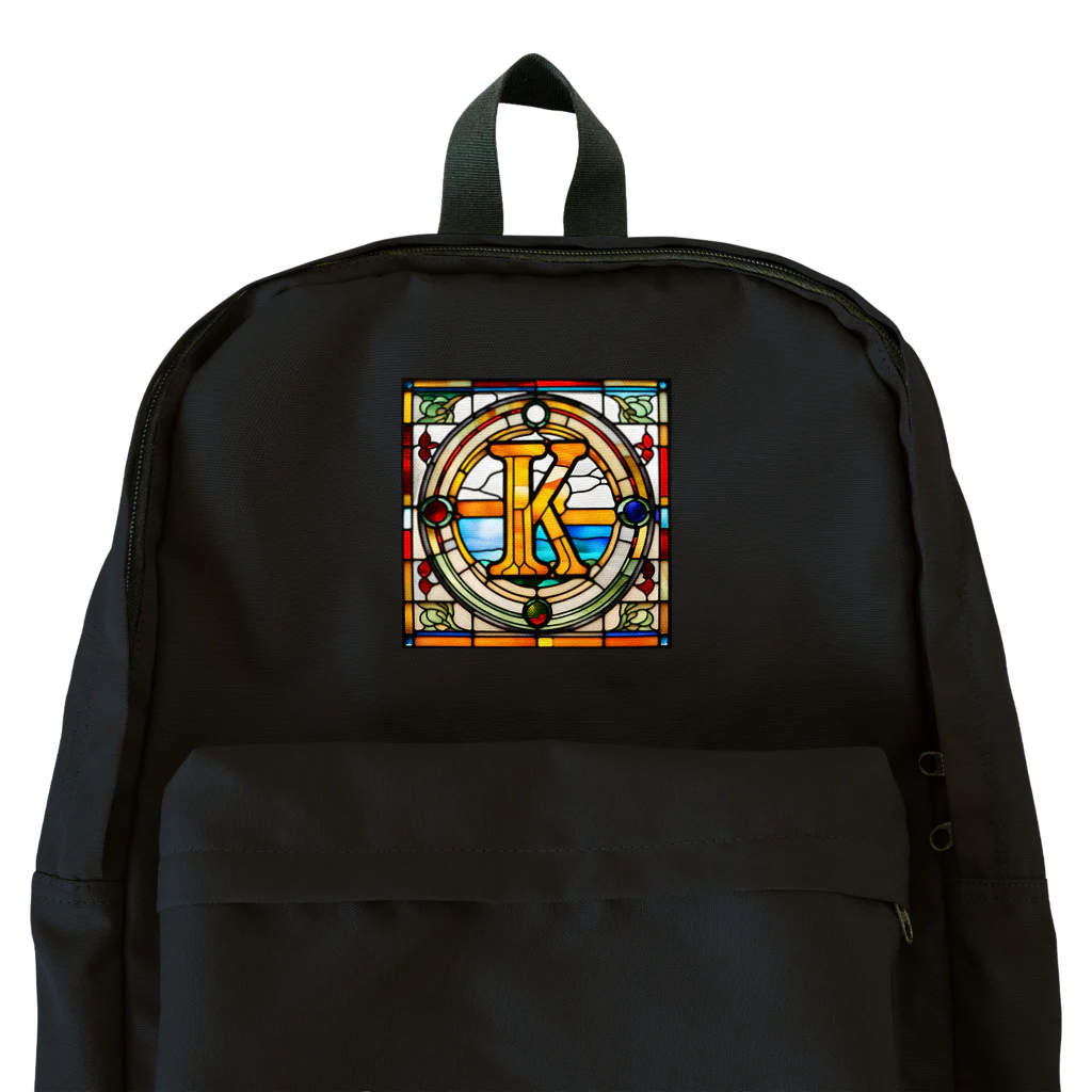 alphabet stained glassのstained glass K Backpack