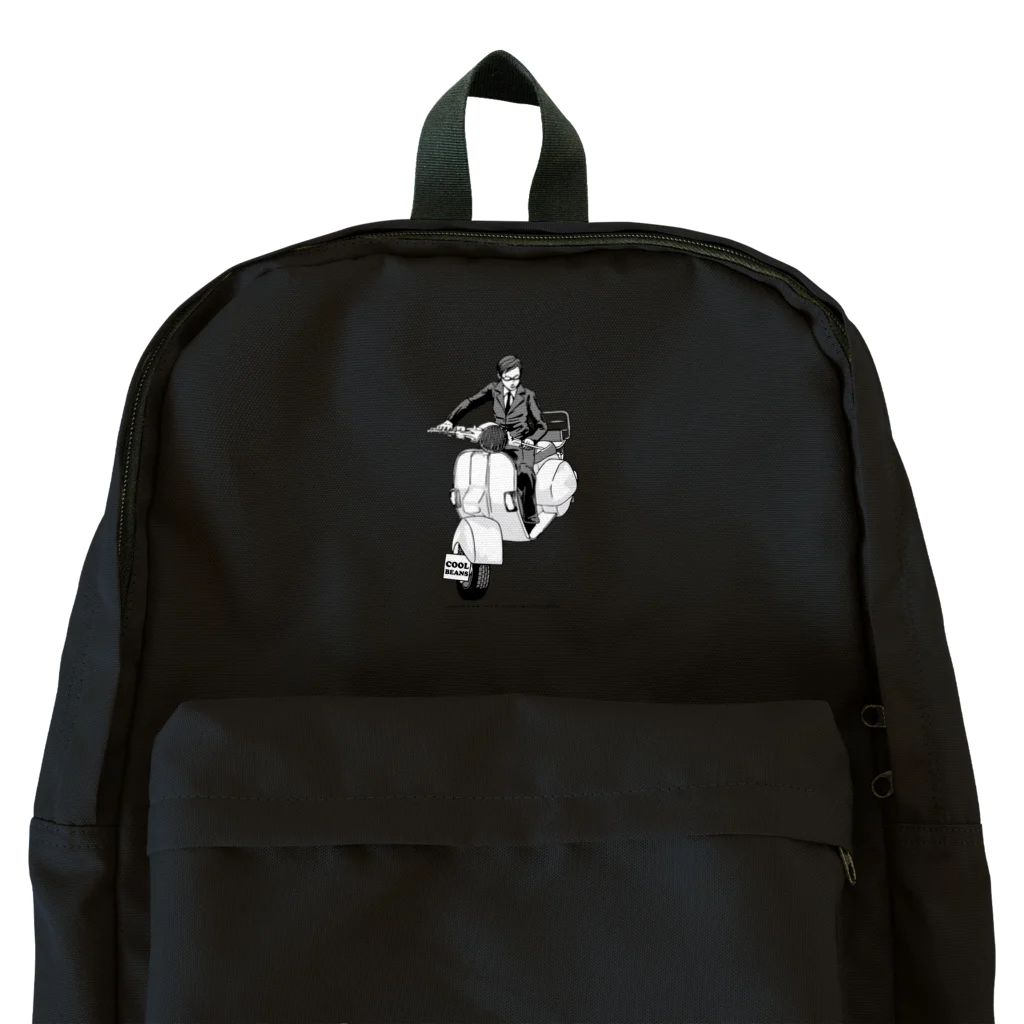 ファンシーTシャツ屋のクラシックスクーターに乗る男性 Backpack