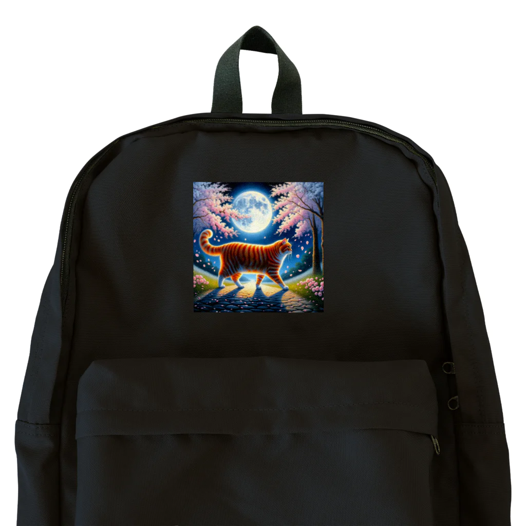 kyonyの月夜の桜と虎猫 Backpack