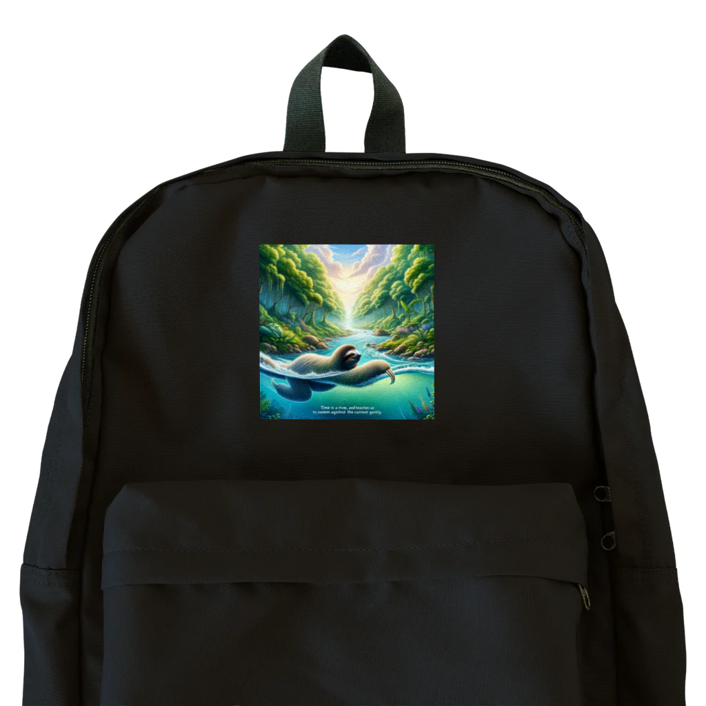 k.a.u.j.7の時間の流れを象徴する川の中でゆったりと泳ぐ、ナマケモノの姿🌿 Backpack