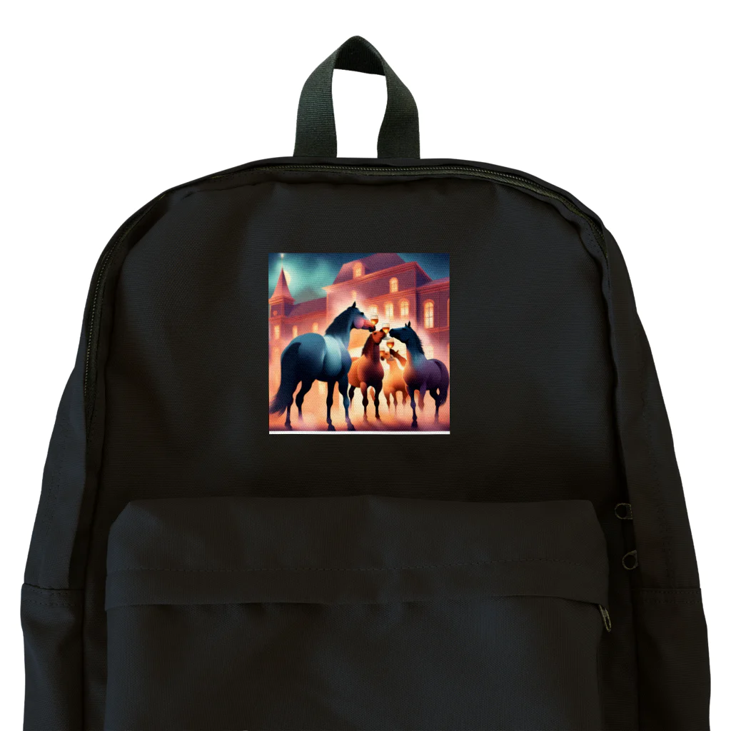 runbitの乾杯している馬たち Backpack