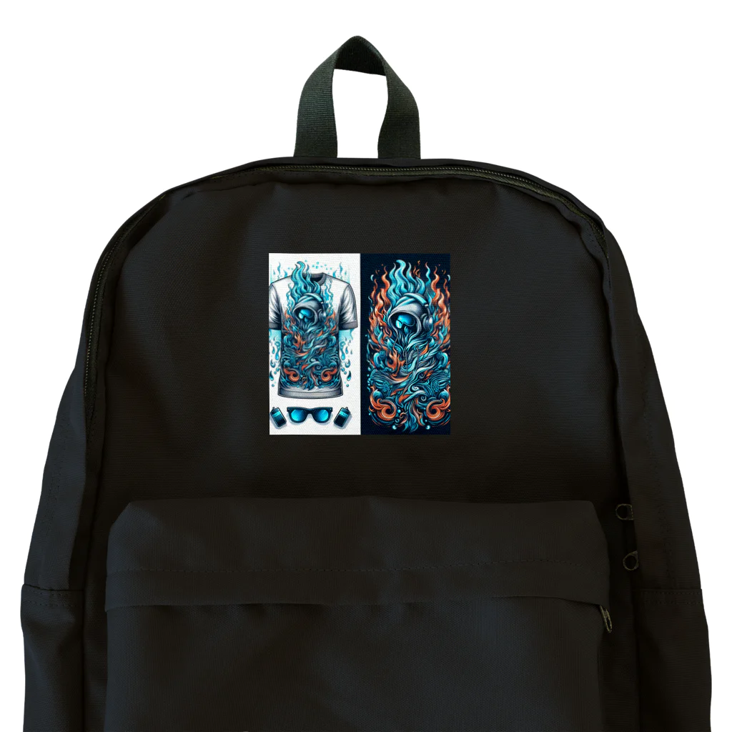 4146-の蒼と黄色の炎 Backpack