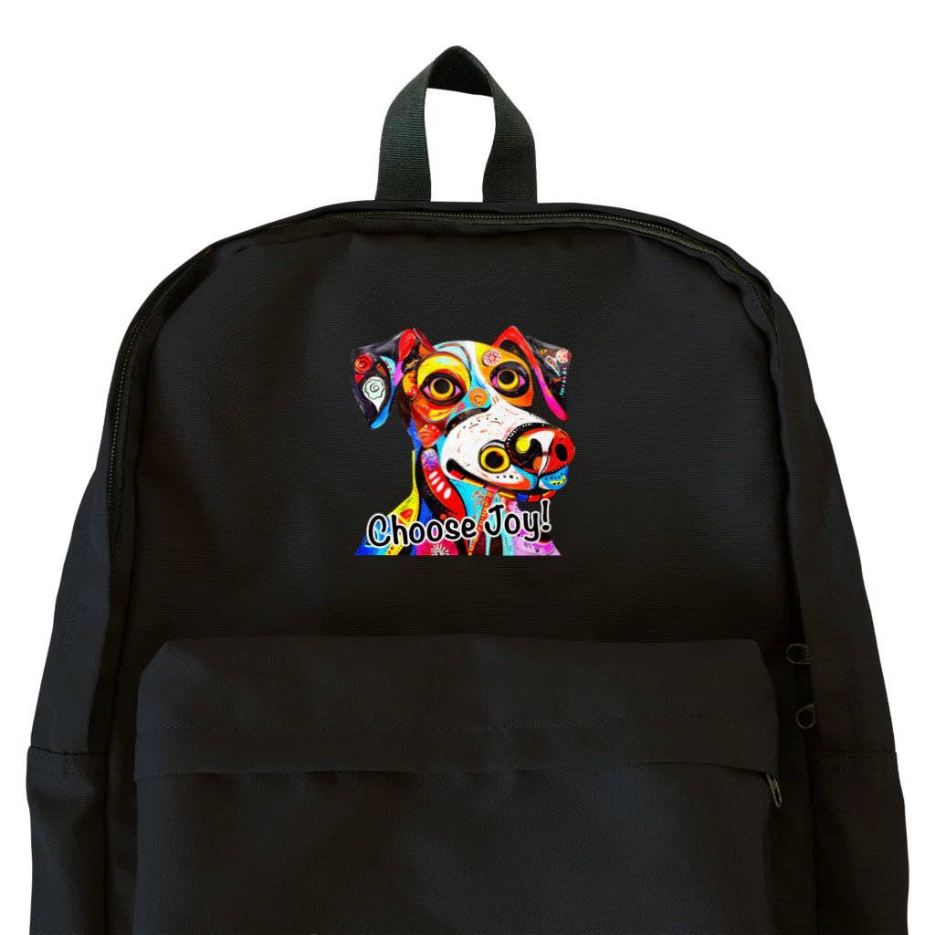 G.O.A.T.designの華やかな色合いが目を引く可愛らしい犬 Backpack