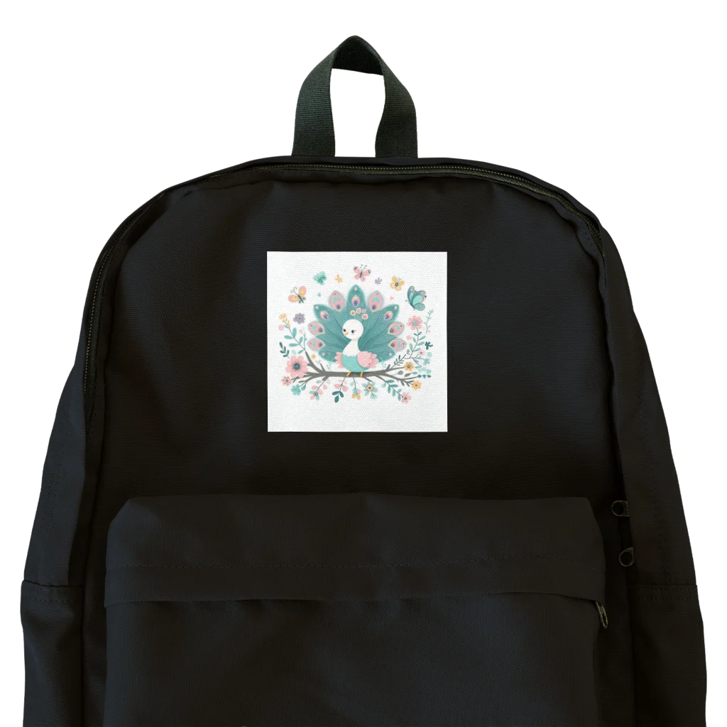 J-Peacockのカラフルな孔雀の幼鳥 Backpack