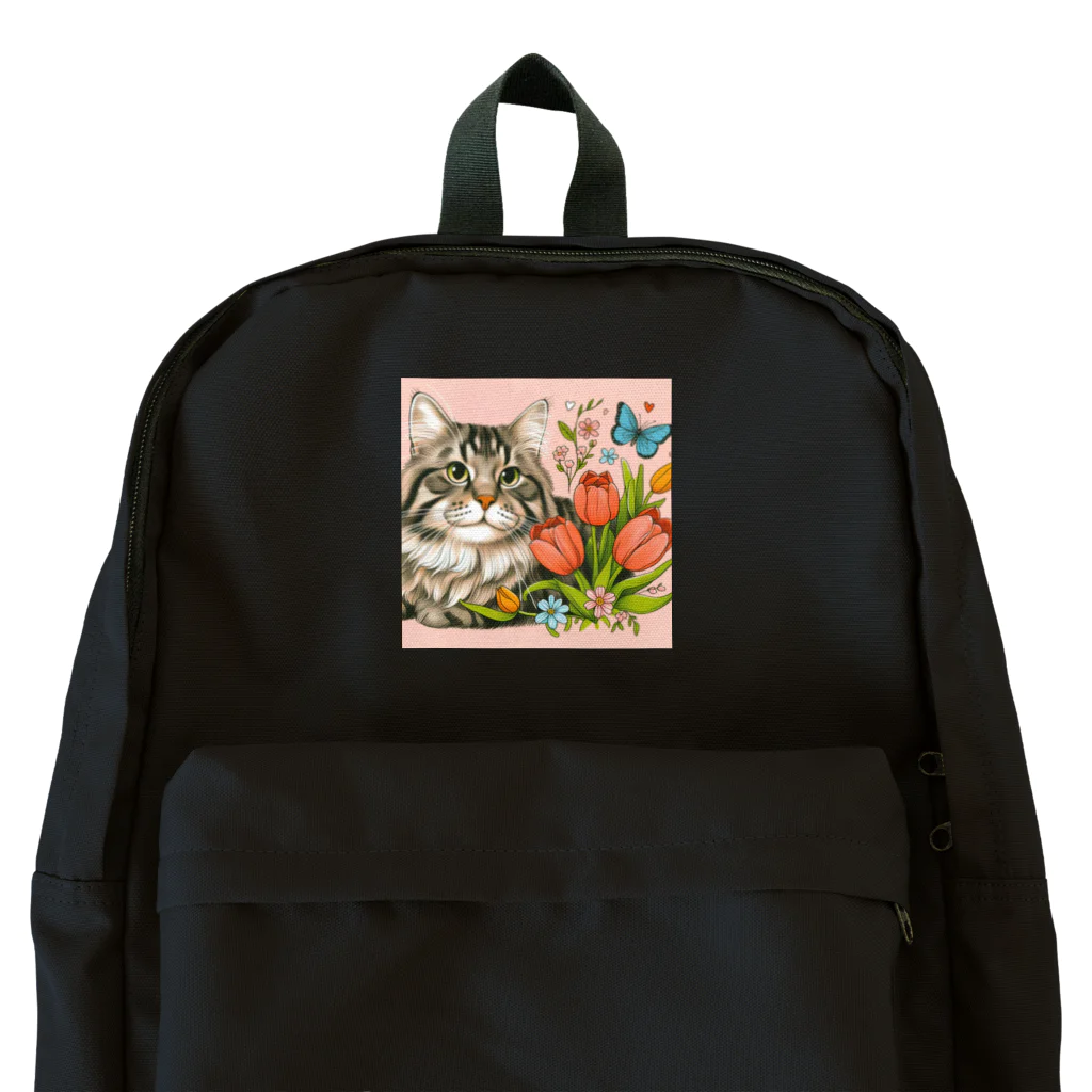 Y m @Y's shopの猫とチューリップ Backpack