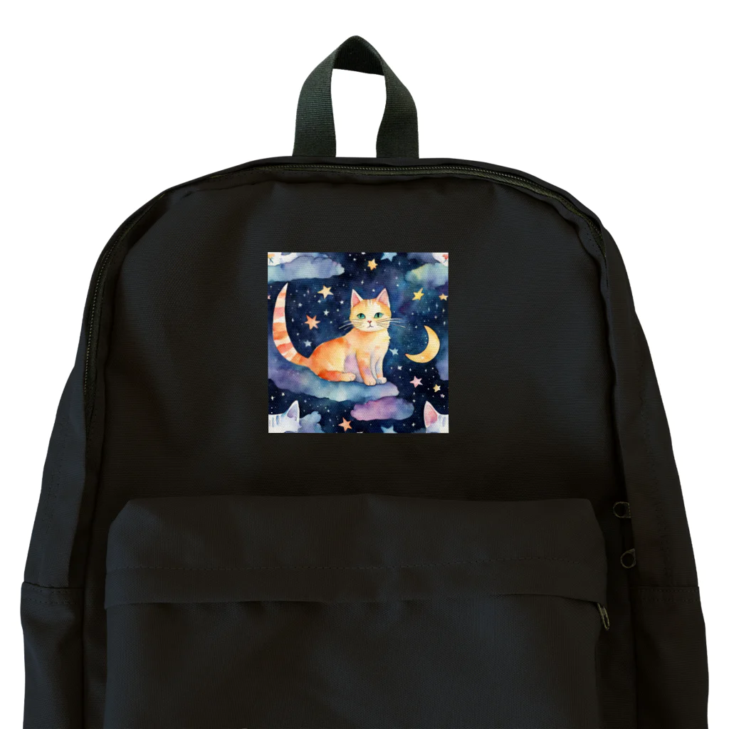 星降る夜にの月と猫 Backpack