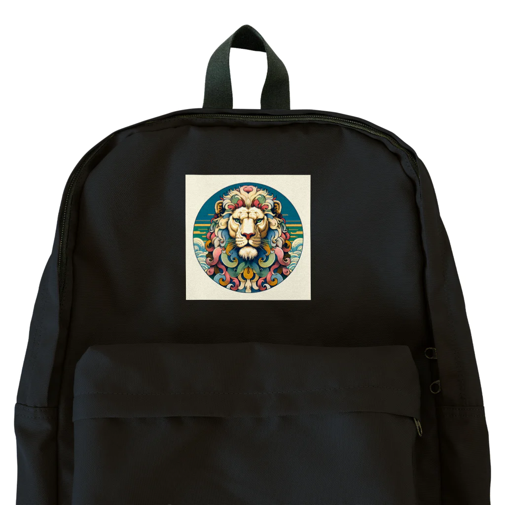 chaochao0701の浮世絵風　ライオン（顔）"Ukiyo-e style lion (face)."  "浮世繪風格的獅子（臉）。" Backpack