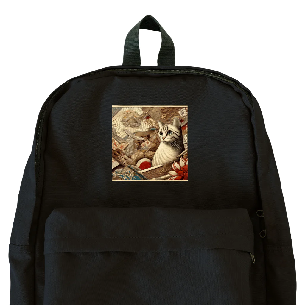 EMAKIの和紋様 x 猫　好奇心旺盛な猫と日本の歴史 Backpack