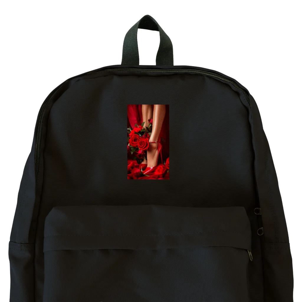 ニゴ猫　shopのred Rose heel  Backpack