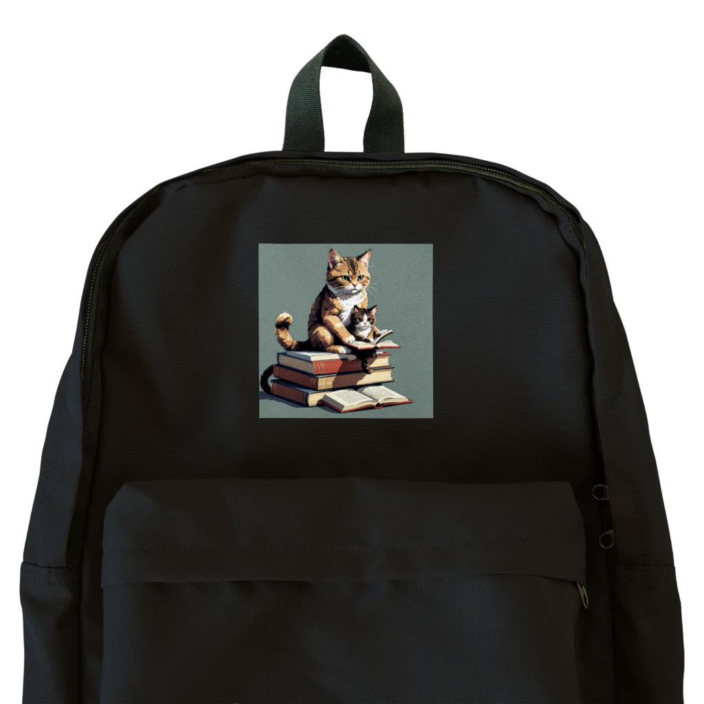 三毛猫shopの本を読む猫 Backpack