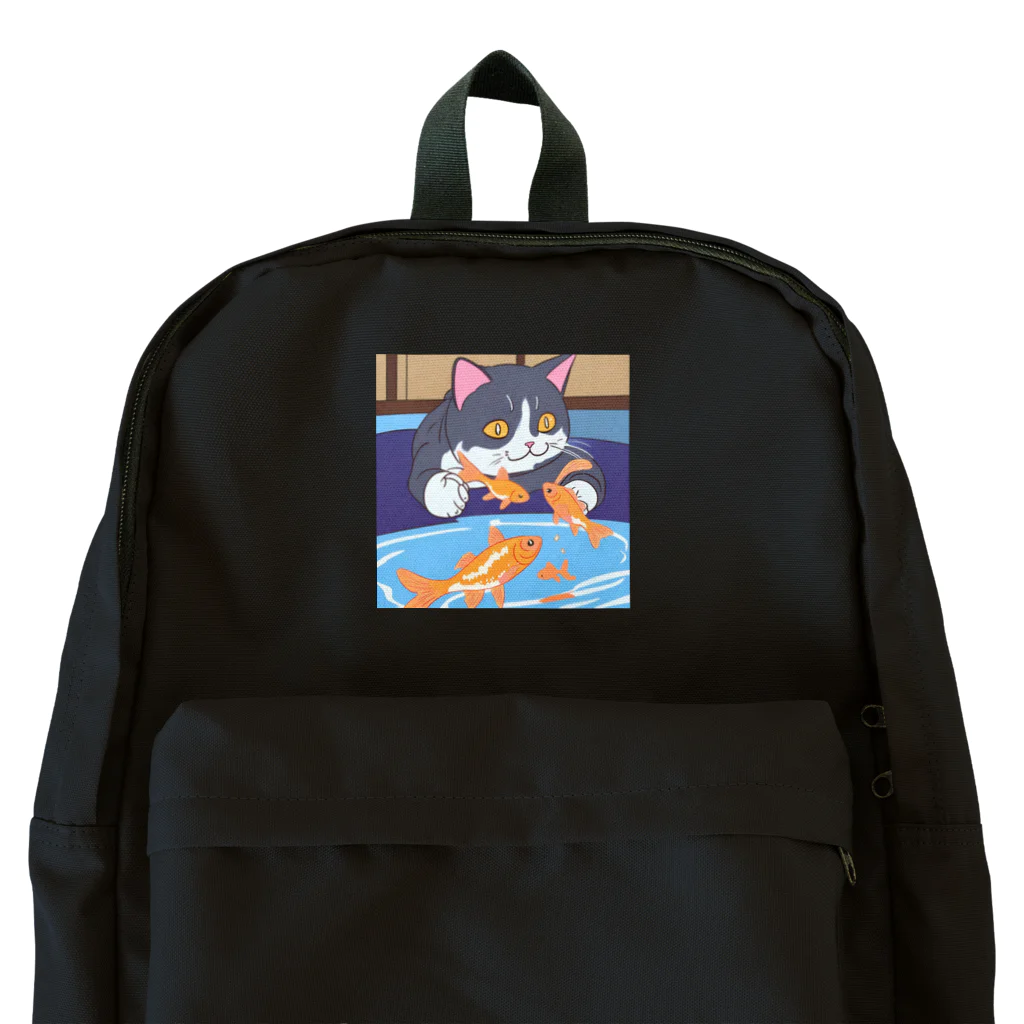 Chama's shopの猫と金魚 Backpack