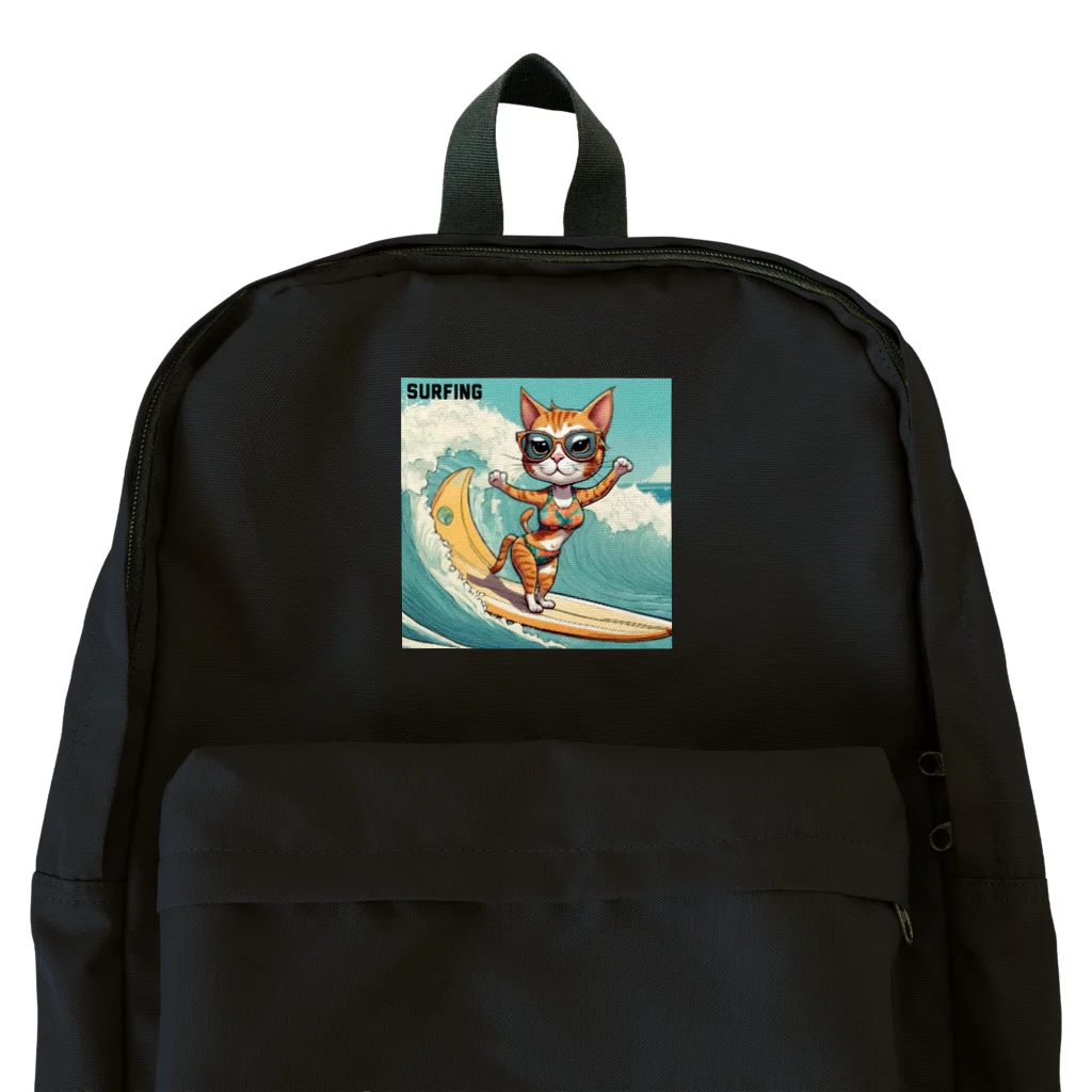 ハワイライフのSURFING猫（女の子バージョン） Backpack