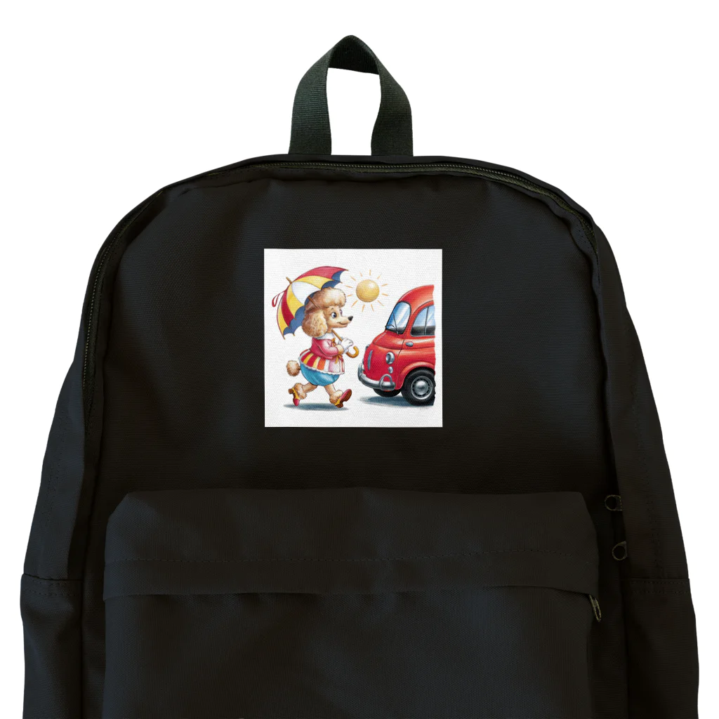 stonefishの魔法のパワー！プードルと赤い車 Backpack