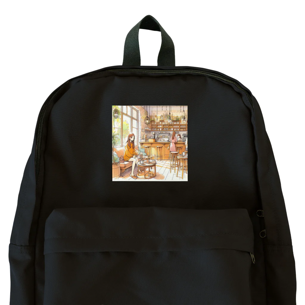 tattat259のカフェでくつろぐ女の子 Backpack