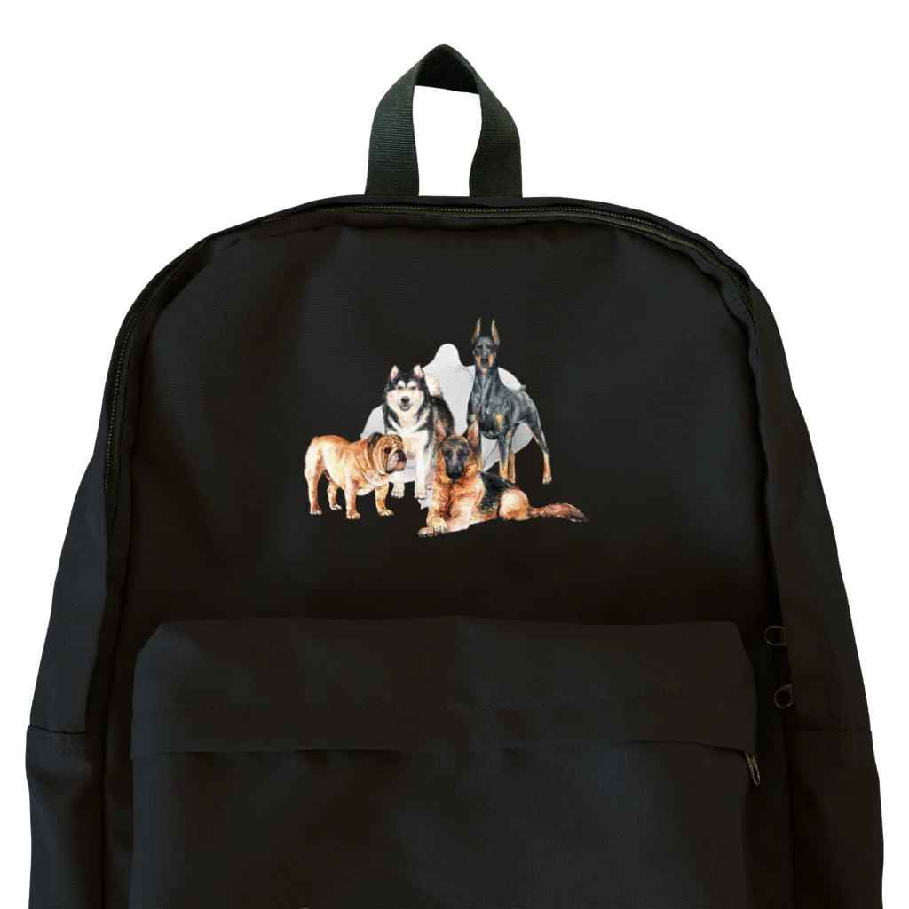 SANKAKU DESIGN STOREのちょっぴり強面の大きい犬たち。 Backpack