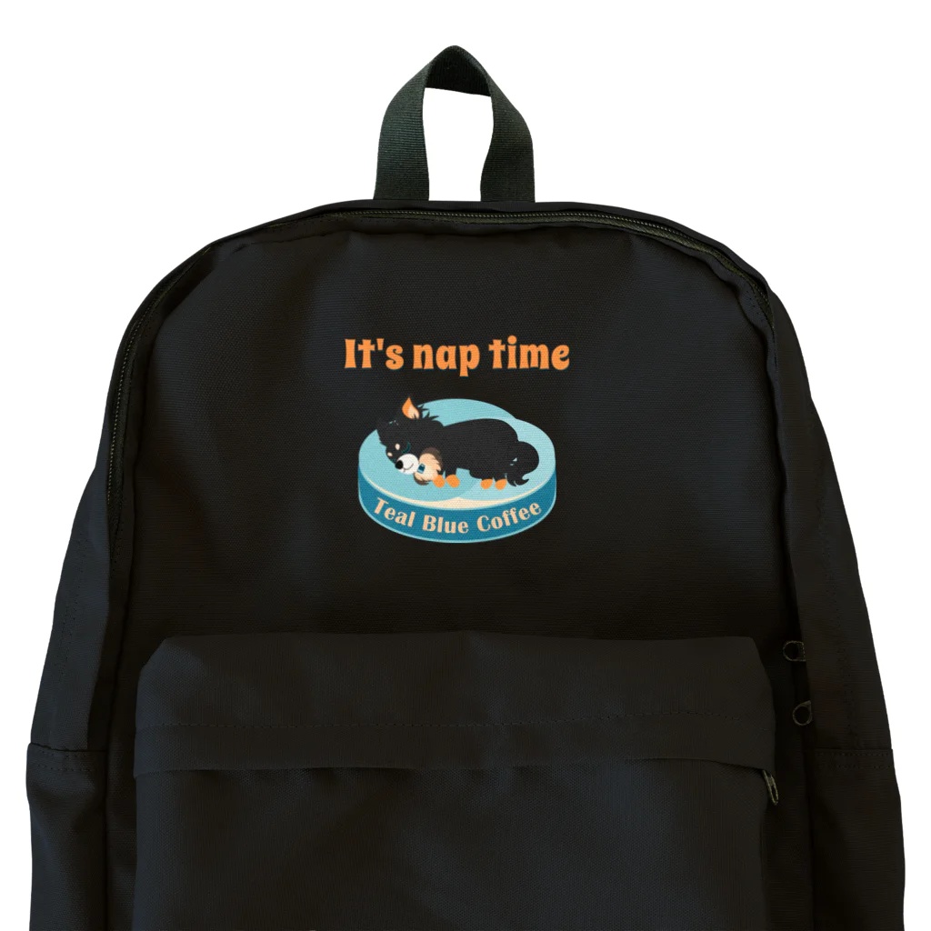 Teal Blue Coffeeのお昼寝の時間　-puppy teal- Backpack