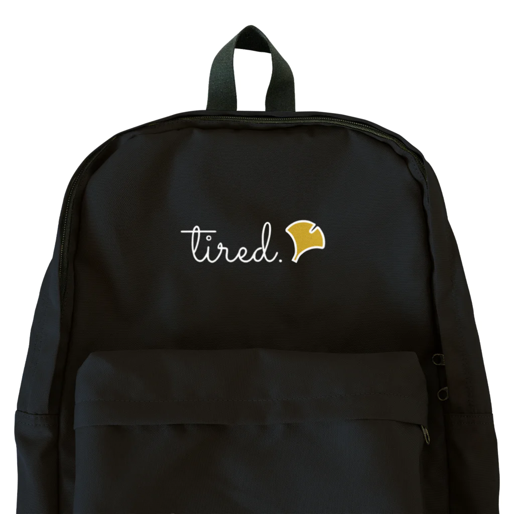tired.の【オータム】ロゴBホワイト Backpack