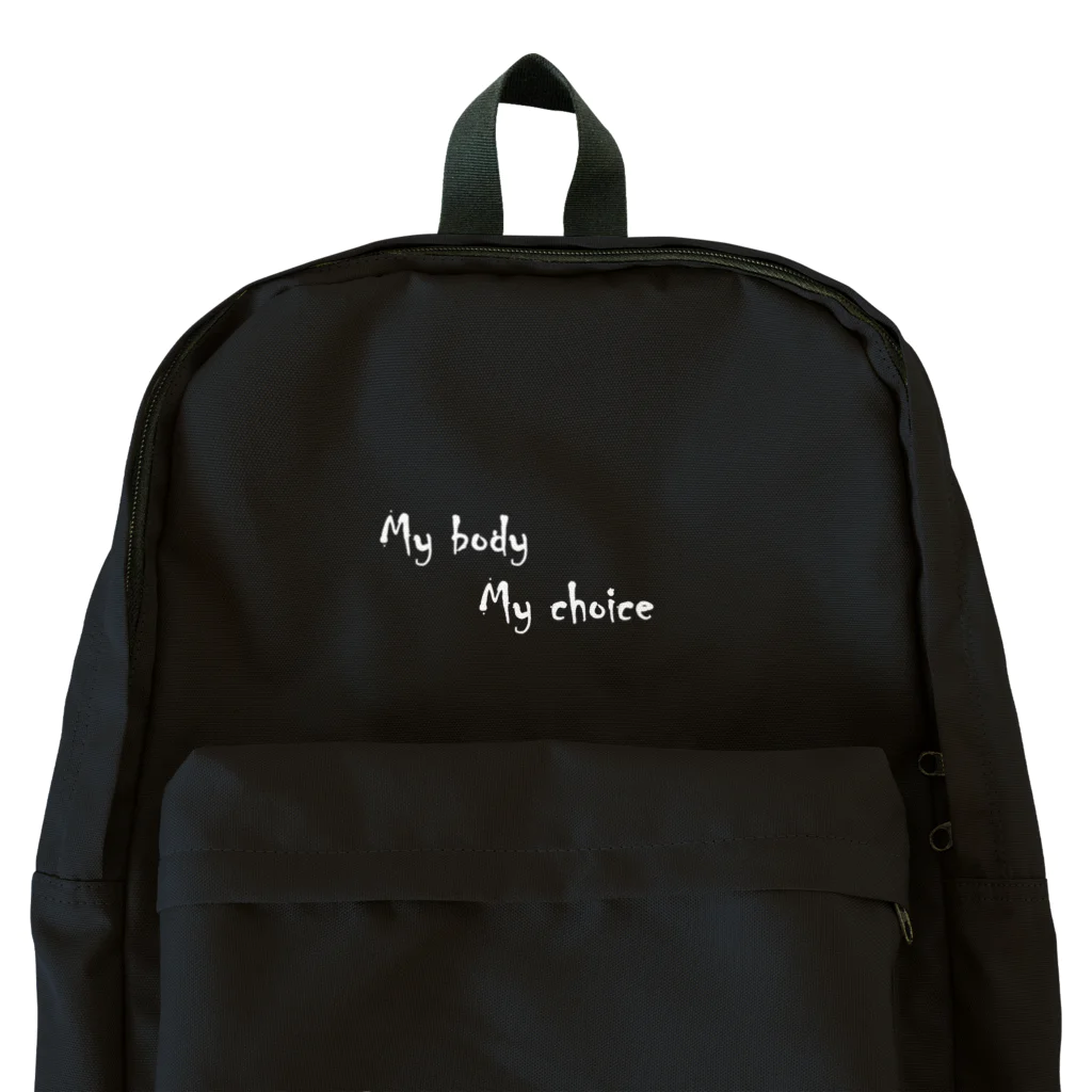 Rights for ProtestingのMy body My choice (white letter) Backpack