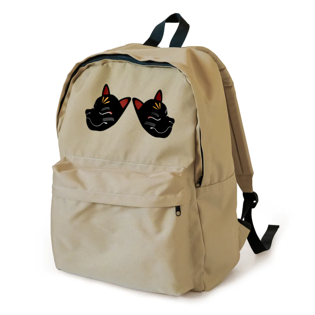 Amiの黒狐のお面 Backpack