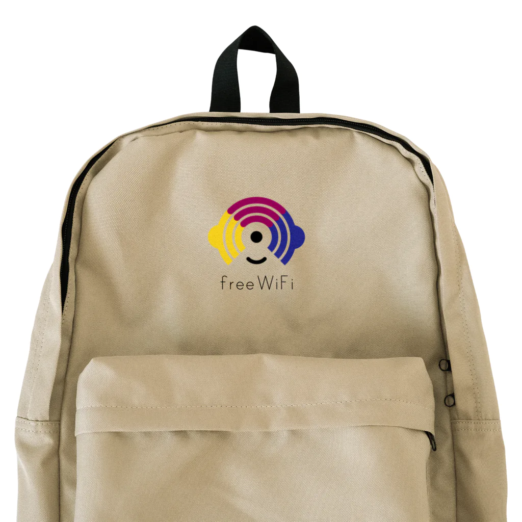 Free-WiFiのFree WiFi ロゴ グッズ（薄地） Backpack
