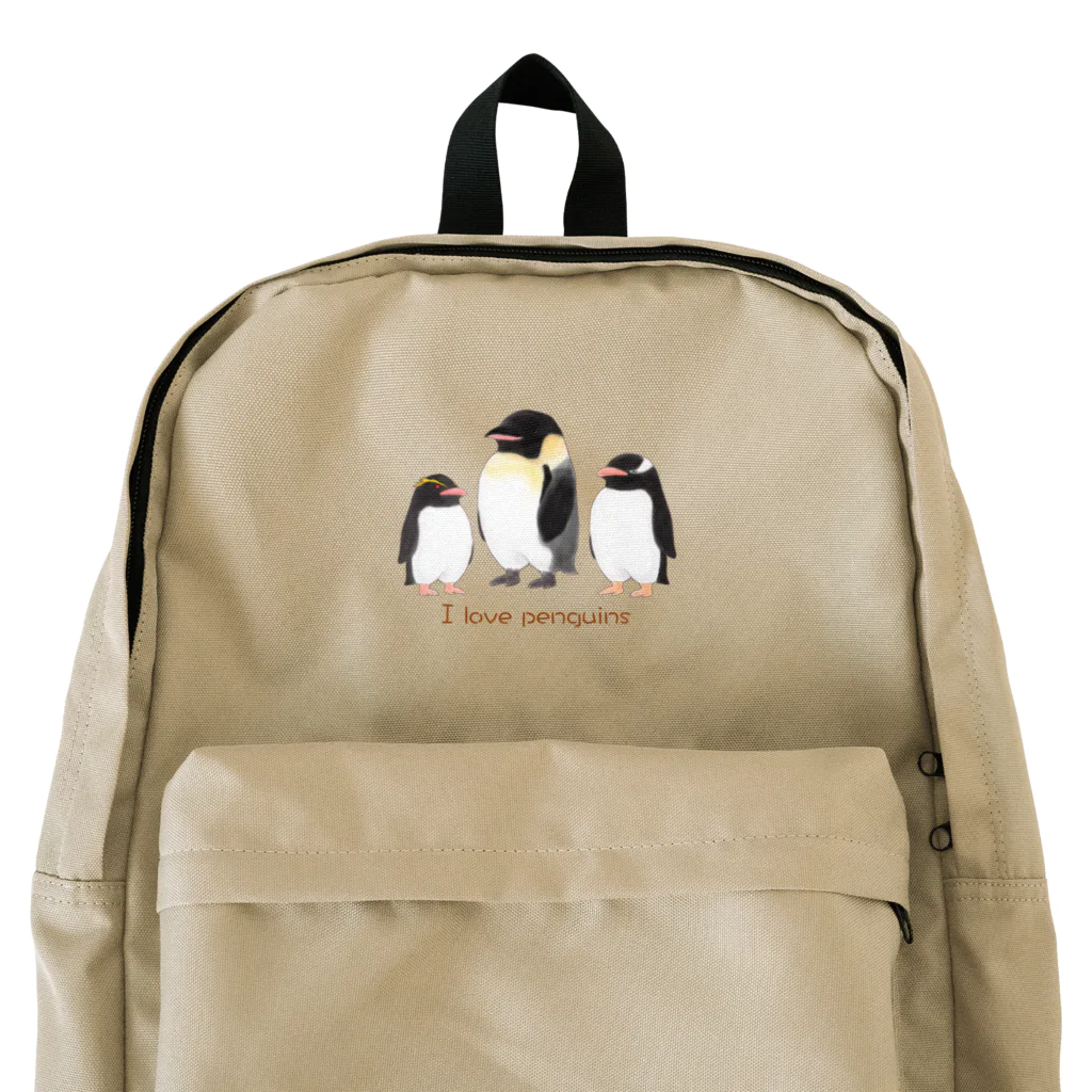 竜の工房・翔 -SUZURI SHOP-のI Love Penguins Backpack