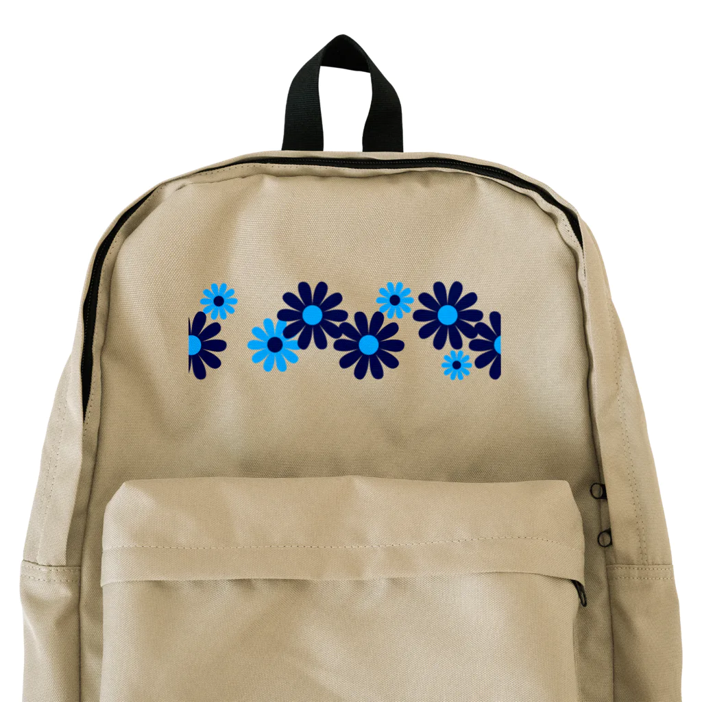 kazeou（風王）のレトロ風花(8枚)青・水色 Backpack