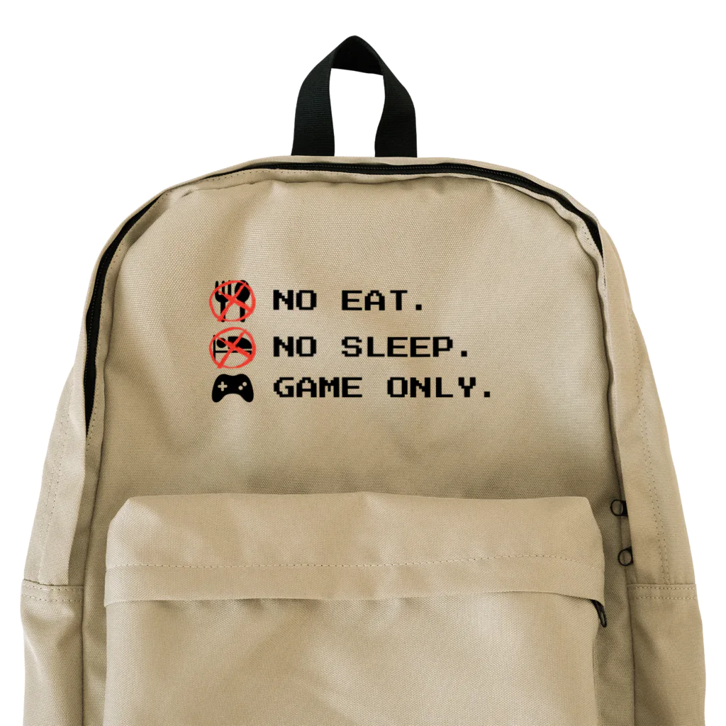 GAME ITEM SHOPのno eat,no sleep,game only リュック