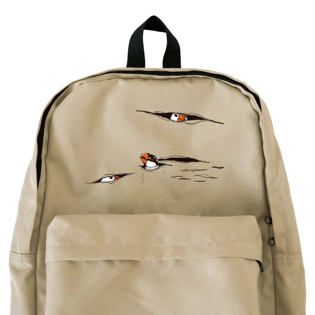 もしもしこちら文鳥の文鳥フェイクダメージ Backpack