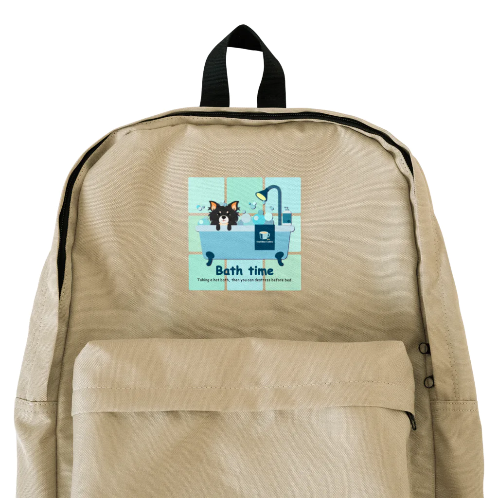 Teal Blue Coffeeのお風呂の時間_tile Ver. Backpack