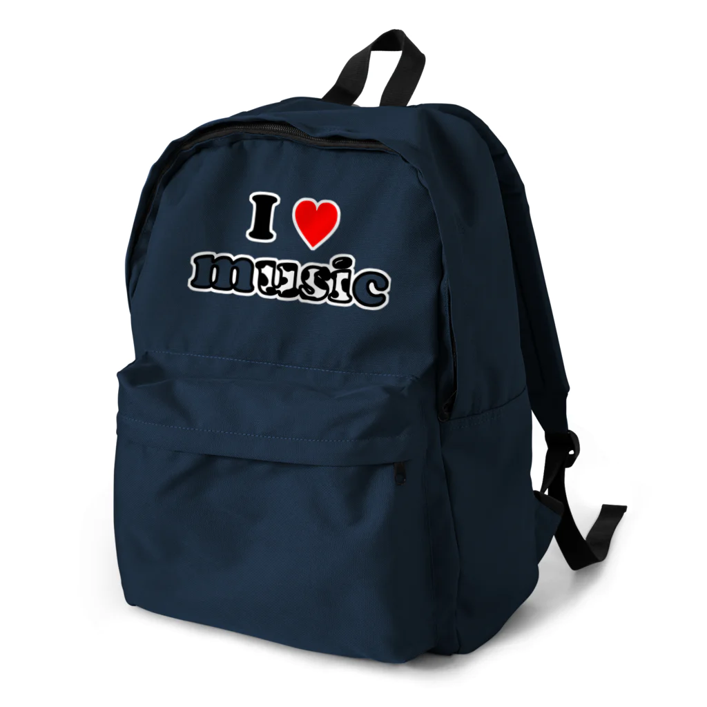 牛のTシャツ屋のI love music Backpack