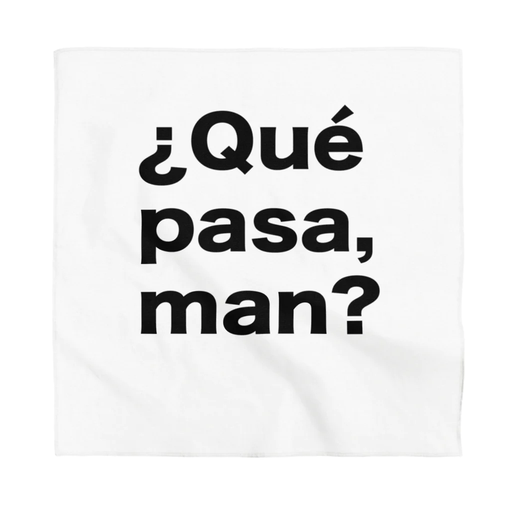 TシャツジャパンSUZURI店🇯🇵の¿Qué pasa,man?（ケパサメン）黒文字 バンダナ