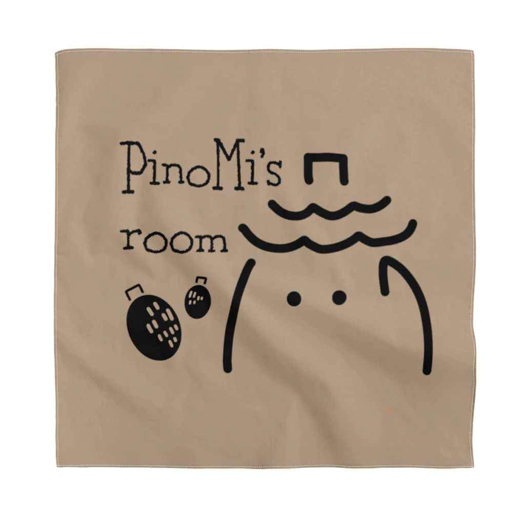  PinoMi's room【雑貨屋】のPinoMi's room（茶） バンダナ