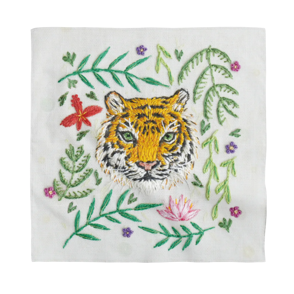 刺繍画家Marronのお店のTIGER! バンダナ