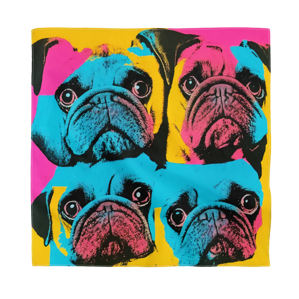 TakashiSのsurprised face pug Bandana