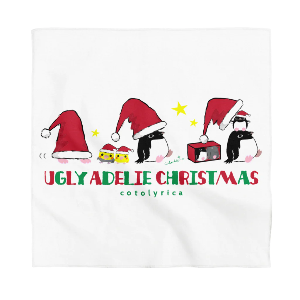 LittleLoroのUGLY ADELIE CHIRISTMAS 0586 アデリーペンギン サンタ帽子 横並び Bandana