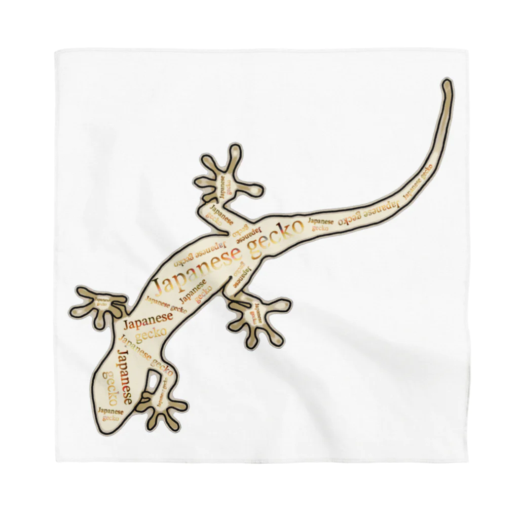 LalaHangeulのJapanese gecko(ニホンヤモリ)　英語デザイン Bandana