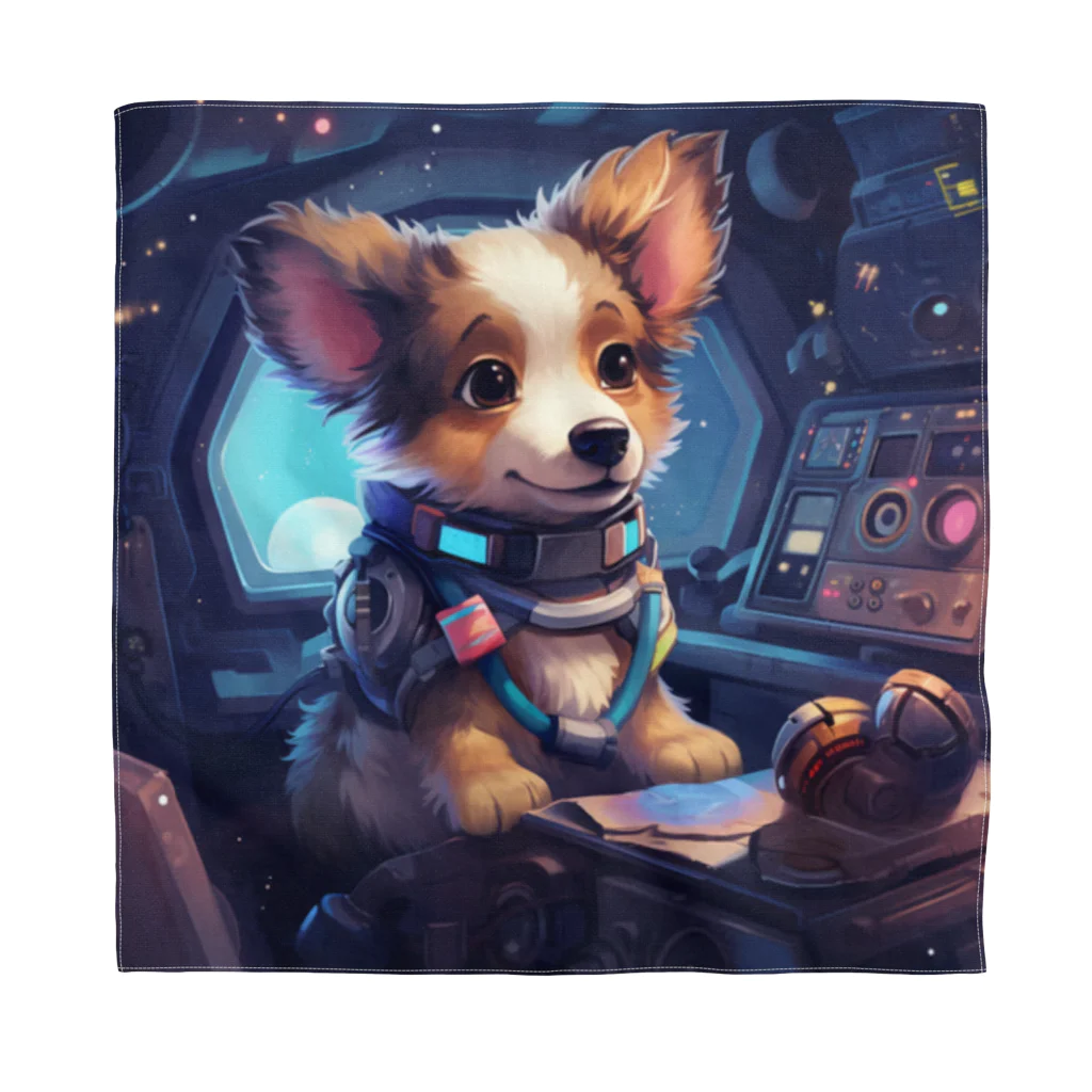 子どものための特別な学用品ショップの子犬の宇宙旅 バンダナ
