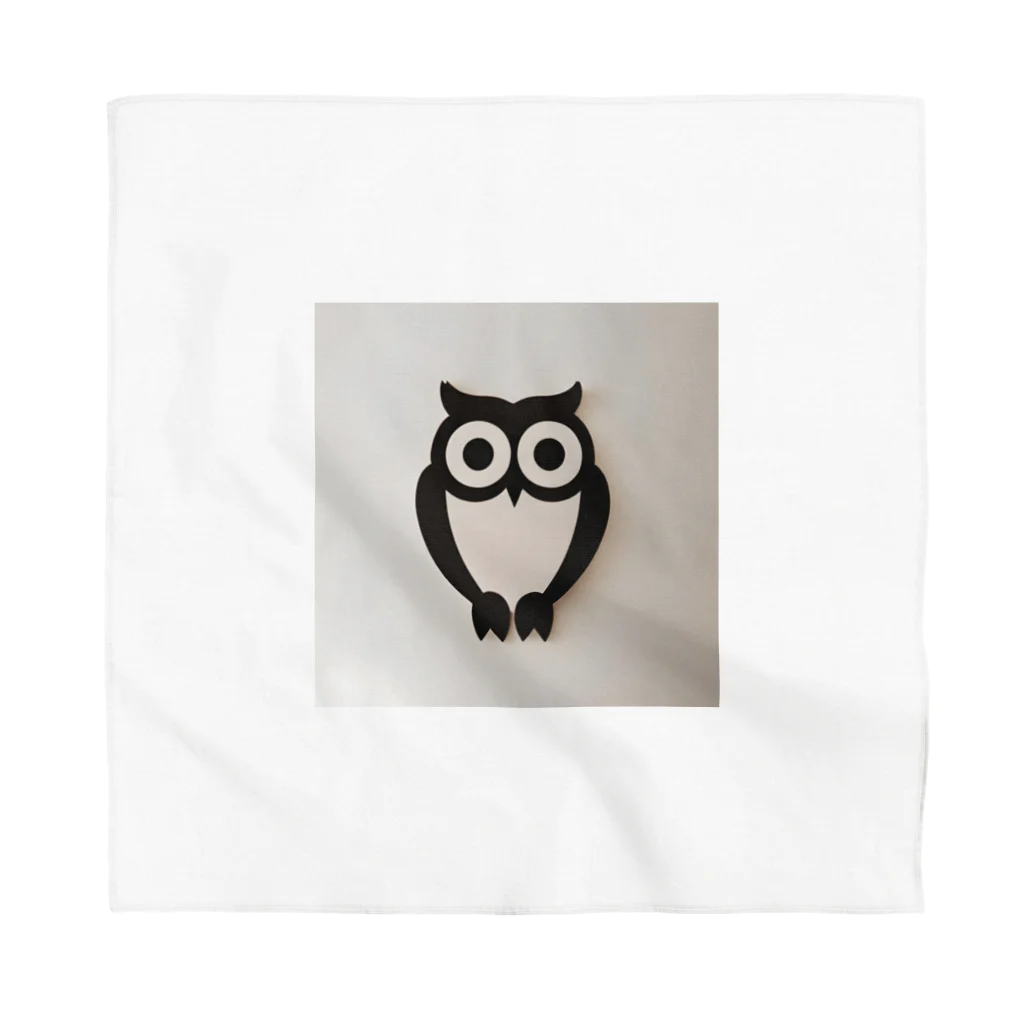 Owlの白黒フクロウちゃんのイラストグッズ Bandana