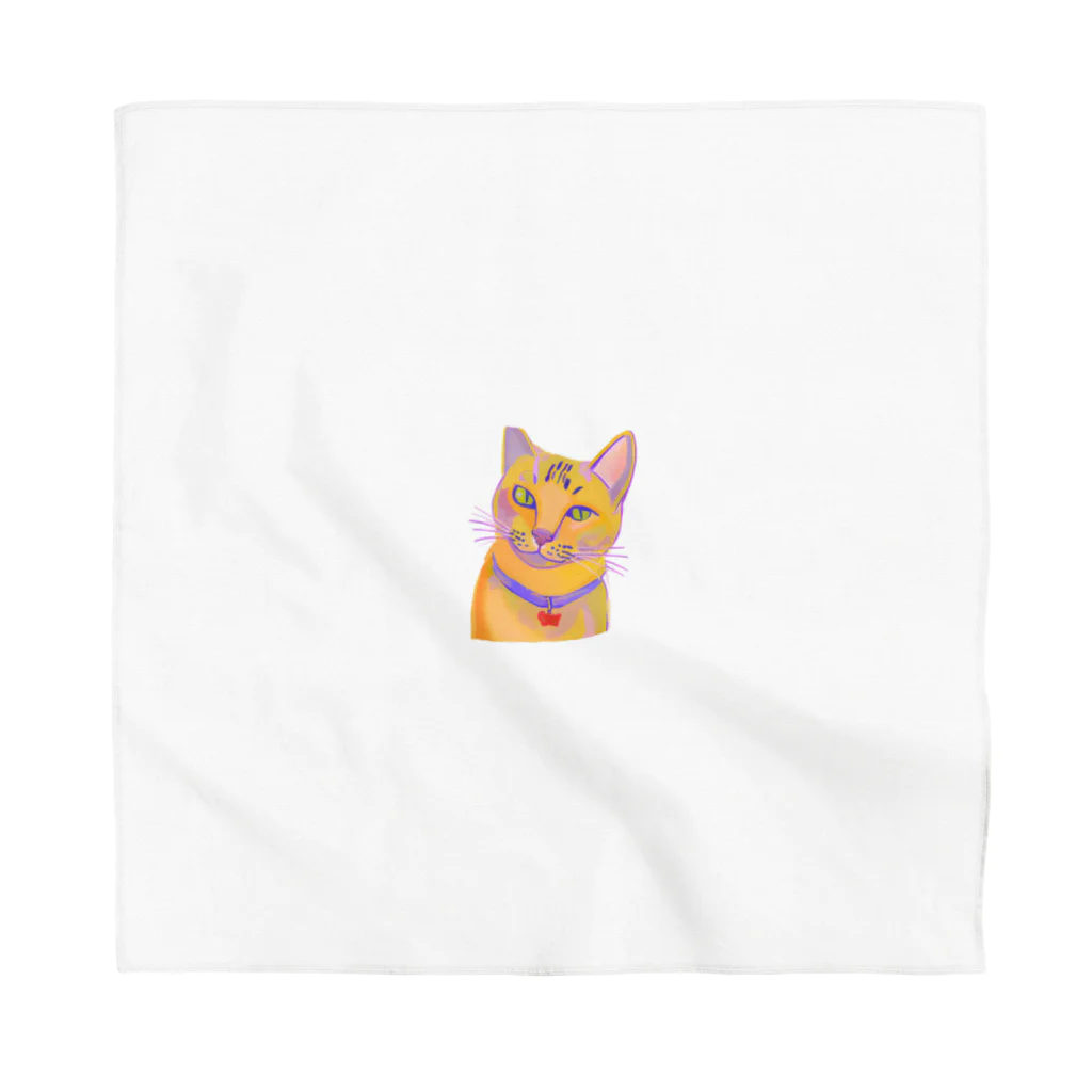 ネコフスキの鮮やかな凛々しい猫さんのイラストグッズ Bandana