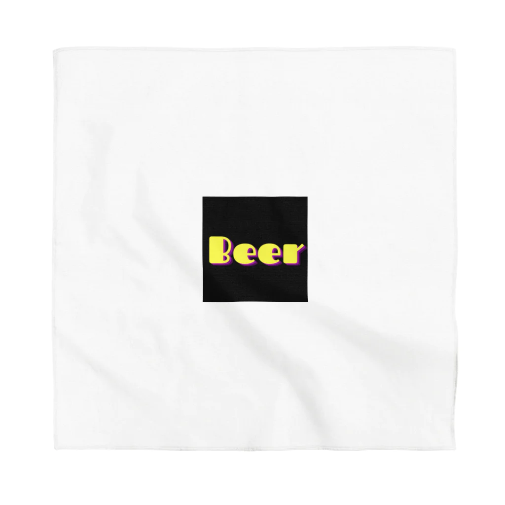 BEERのビール_POP(黒) バンダナ
