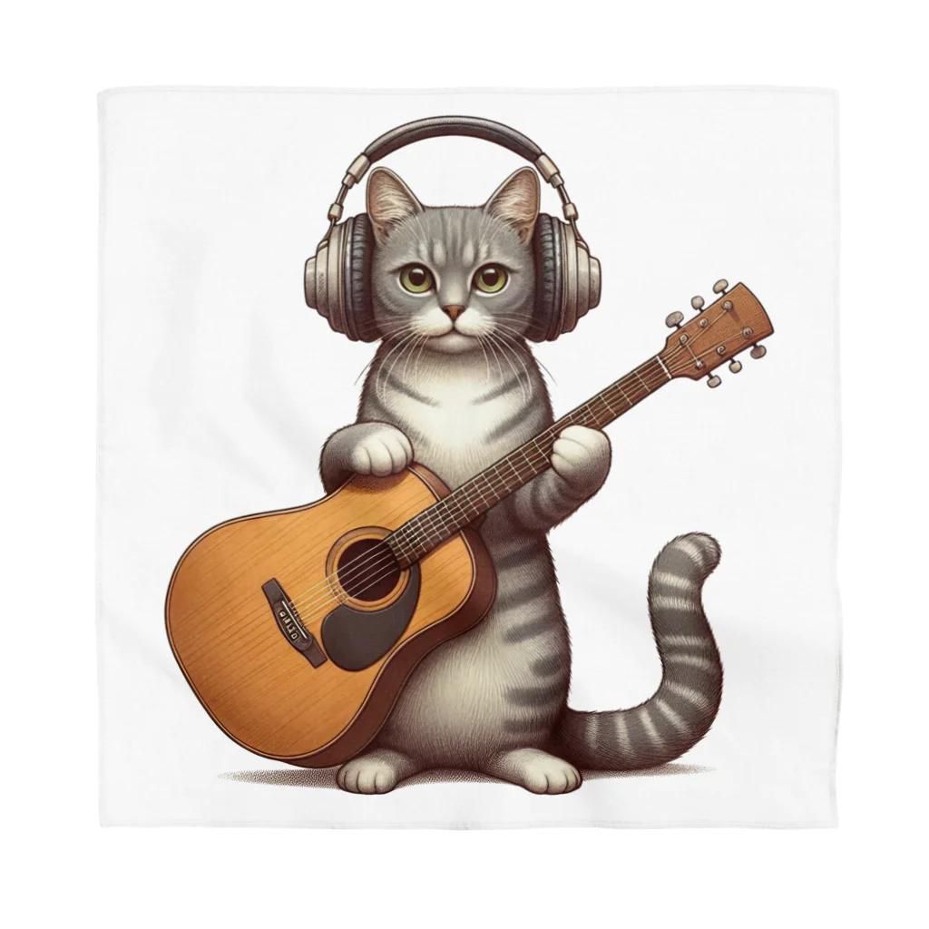 onzo_BGMの猫×音楽 バンダナ