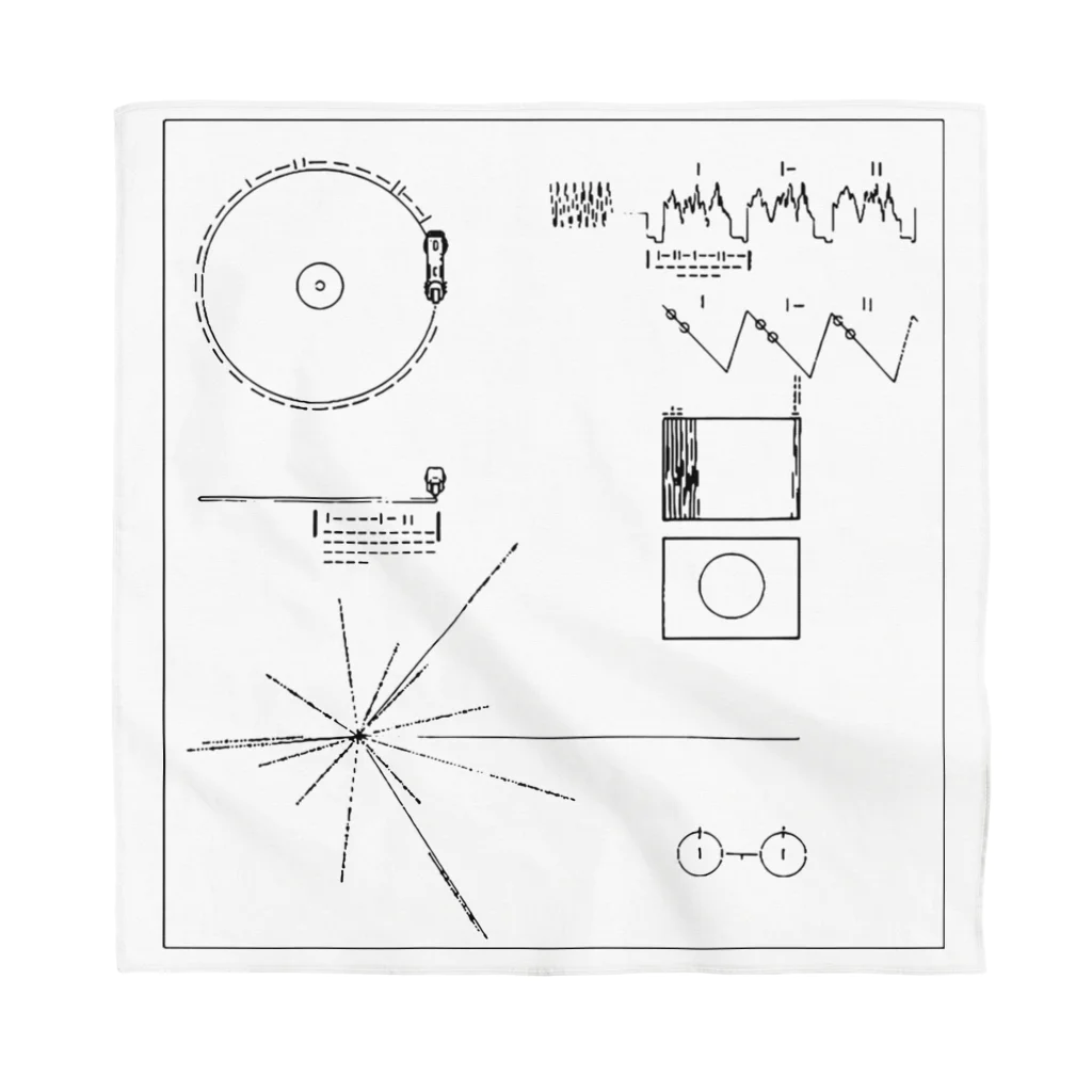 metao dzn【メタヲデザイン】のボイジャーのゴールデンレコード バンダナ