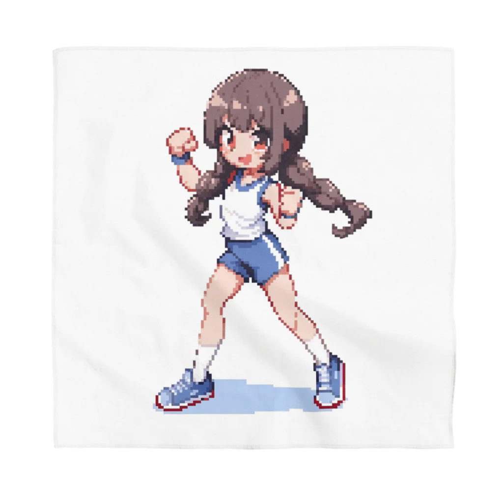 シロクマペンギンのドット絵体操服の女の子 バンダナ