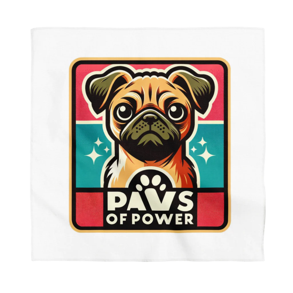 Urban pawsのパグチワワ「Paws of Power」 バンダナ